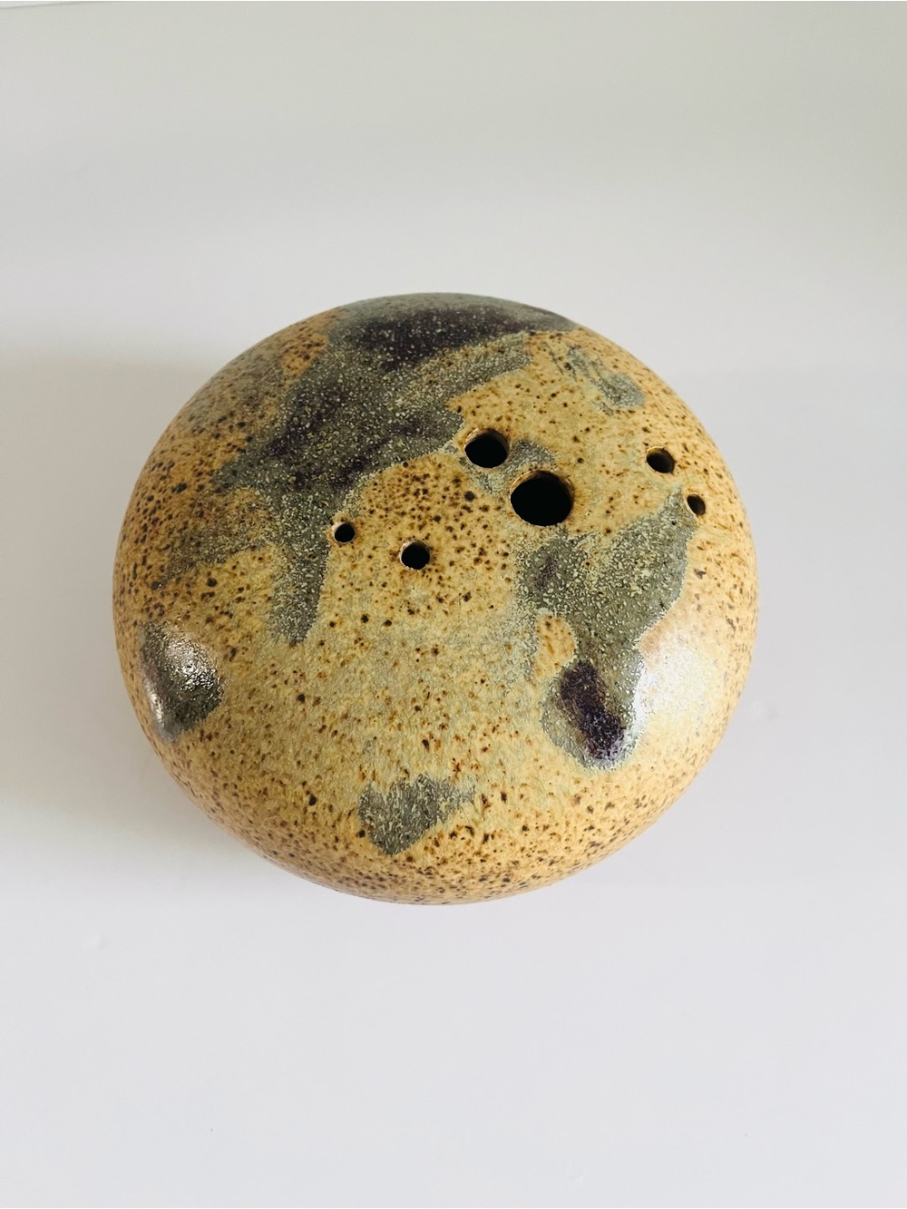 Montgomery Pottery Studio Pottery Ikebana Flower Frog Vase Signed